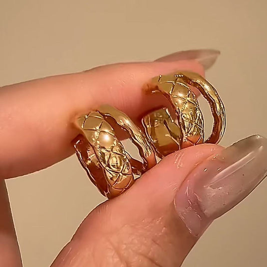 Pure Silver S925 Small Chanel Style Diamond Clip-On Earrings High-End Simple Versatile Exquisite Earrings