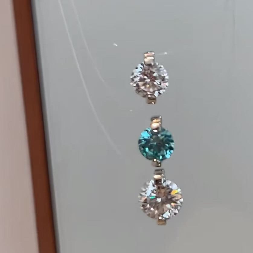 S925 Sterling Silver Zhao Lusi Same Style Invisible Fish Silk Necklace Round Bead Zircon Pendant Fresh Sweet Temperament Clavicle Chain