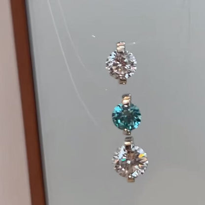 S925 Sterling Silver Zhao Lusi Same Style Invisible Fish Silk Necklace Round Bead Zircon Pendant Fresh Sweet Temperament Clavicle Chain