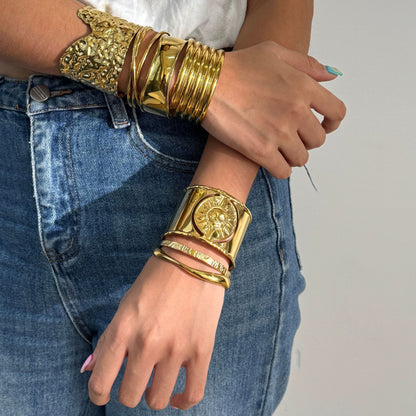 Titanium Steel Bracelet Non-Fading 18k Gold Bangle Stainless Steel Jewelry Women's Bracelet