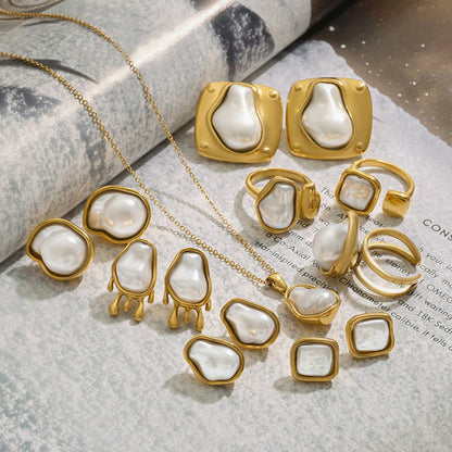 Necklace Titanium Steel Non-Fading Ring Stainless Steel Earrings Light Luxury High-End Jewelry Earrings