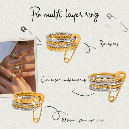 Multi-layer Stacking Rings Titanium Steel Non-fading Finger Rings Hot-selling Jewelry High-end Feel Stainless Steel Rings