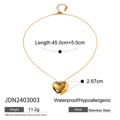 Titanium Steel Heart Necklace Accessories for Women, Light Luxury High-End Clavicle Chain, Stainless Steel Jewelry for Women, Non-Fading