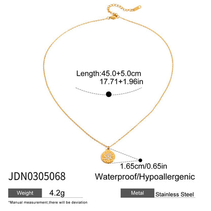 Stainless Steel Rhinestone Star Pendant Necklace Light Luxury High-End Clavicle Chain Titanium Steel Non-Fading Jewelry