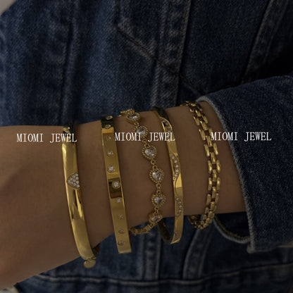 2025 New Stainless Steel Bracelet Hot-Selling Luxury High-End Micro-Paved Zirconia High-Grade Women's Bracelet