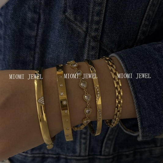 2025 New Stainless Steel Bracelet Hot-Selling Luxury High-End Micro-Paved Zirconia High-Grade Women's Bracelet