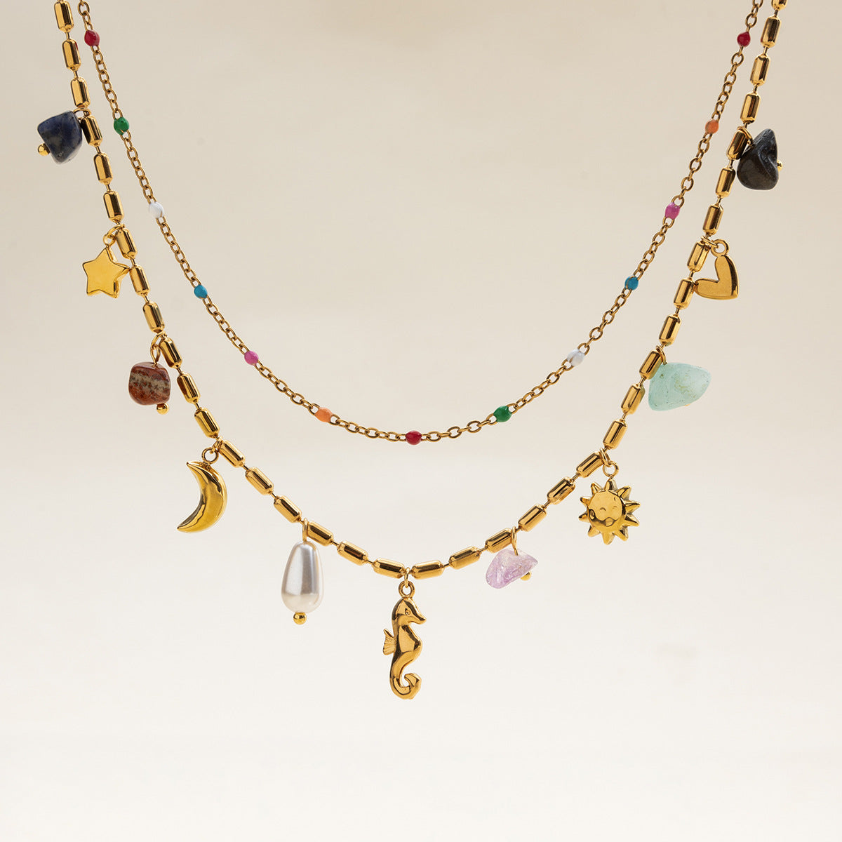 Titanium Steel Pearl Necklace Light Luxury High-end Clavicle Chain Titanium Steel Jewelry for Women Non-fading Hot Item