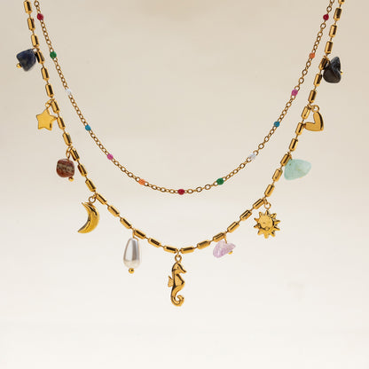 Titanium Steel Pearl Necklace Light Luxury High-end Clavicle Chain Titanium Steel Jewelry for Women Non-fading Hot Item