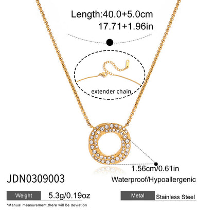 Titanium Steel Zircon Necklace Accessories for Women, Light Luxury High-End Clavicle Chain, Non-Fading Jewelry, Stainless Steel