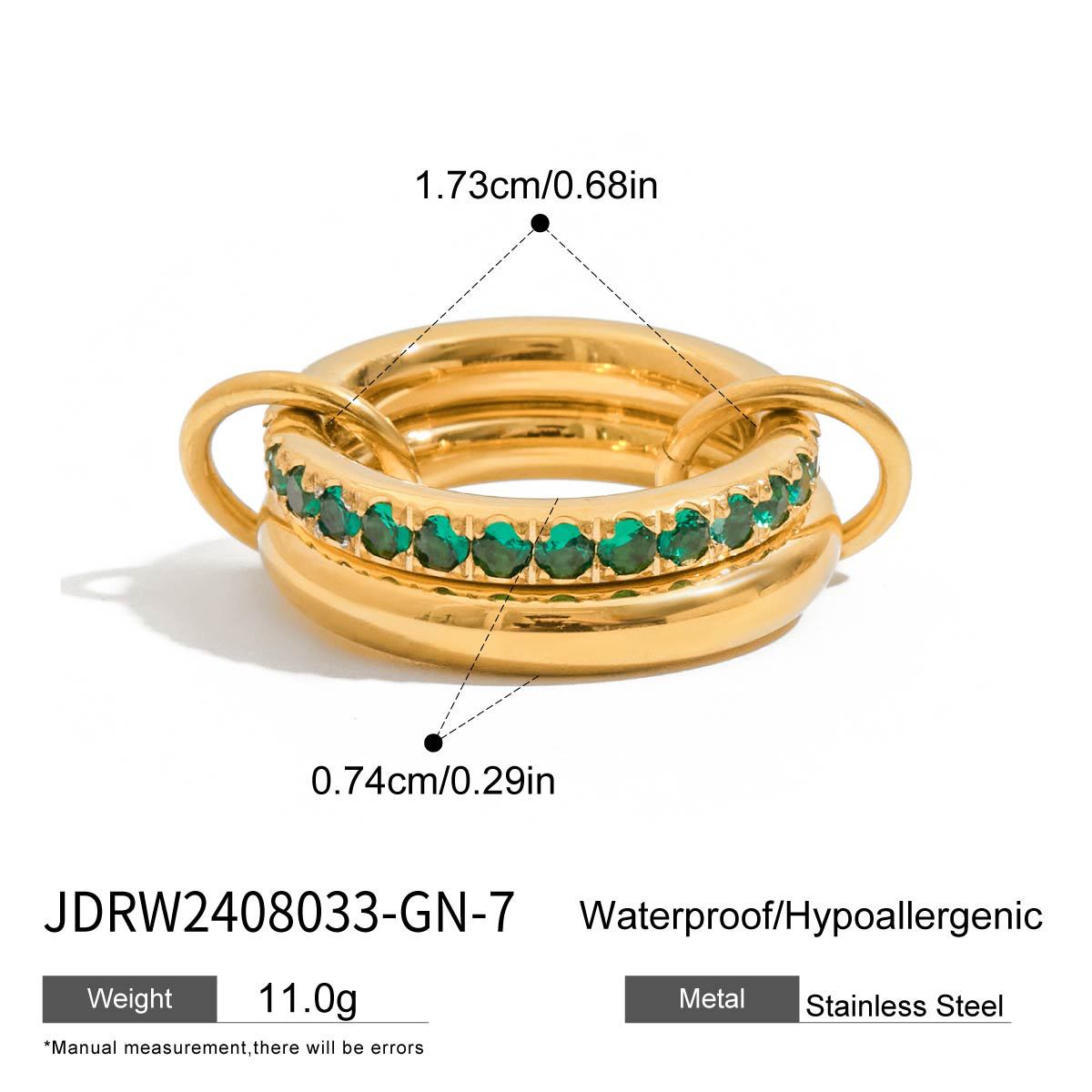 Zircon Ring Titanium Steel Non-Fading Jewelry Light Luxury High-End Feel Ring Hot-Selling Accessories Ring