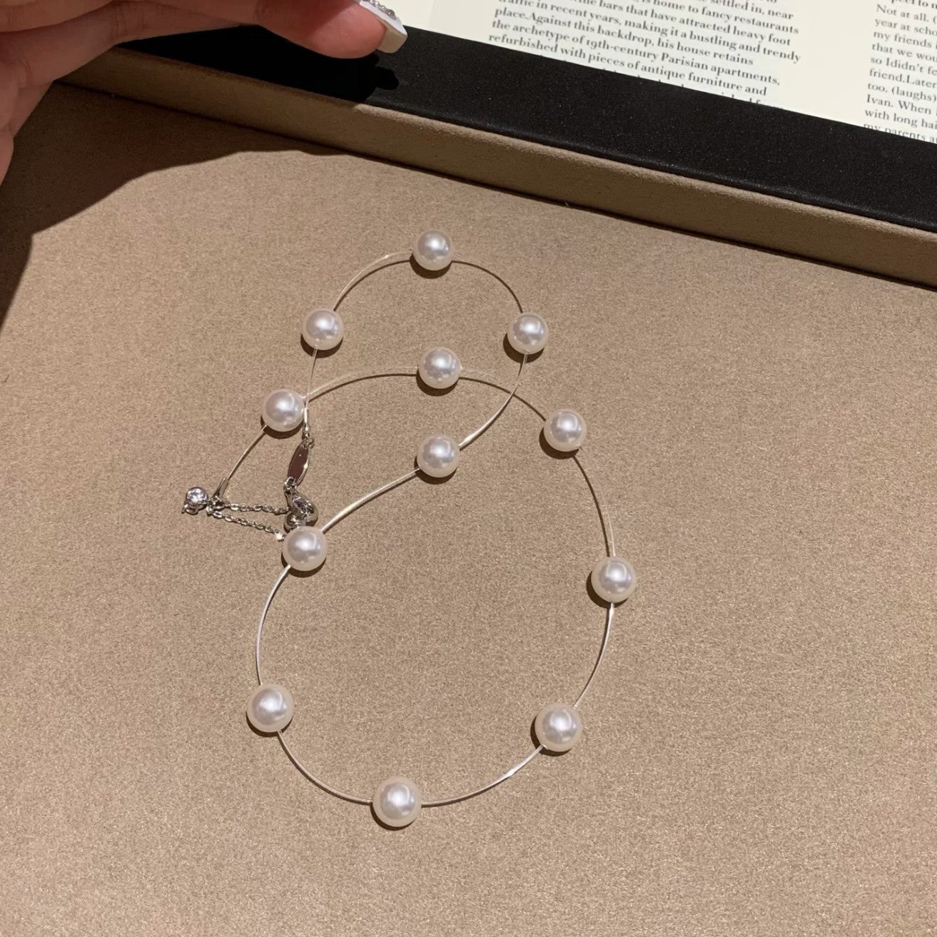 Light Luxury Niche French Retro Classic Versatile High-End Elegant Starfish Fish Line Pearl Necklace Collarbone Chain