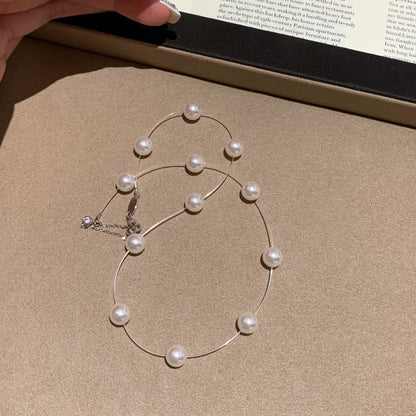 Light Luxury Niche French Retro Classic Versatile High-End Elegant Starfish Fish Line Pearl Necklace Collarbone Chain