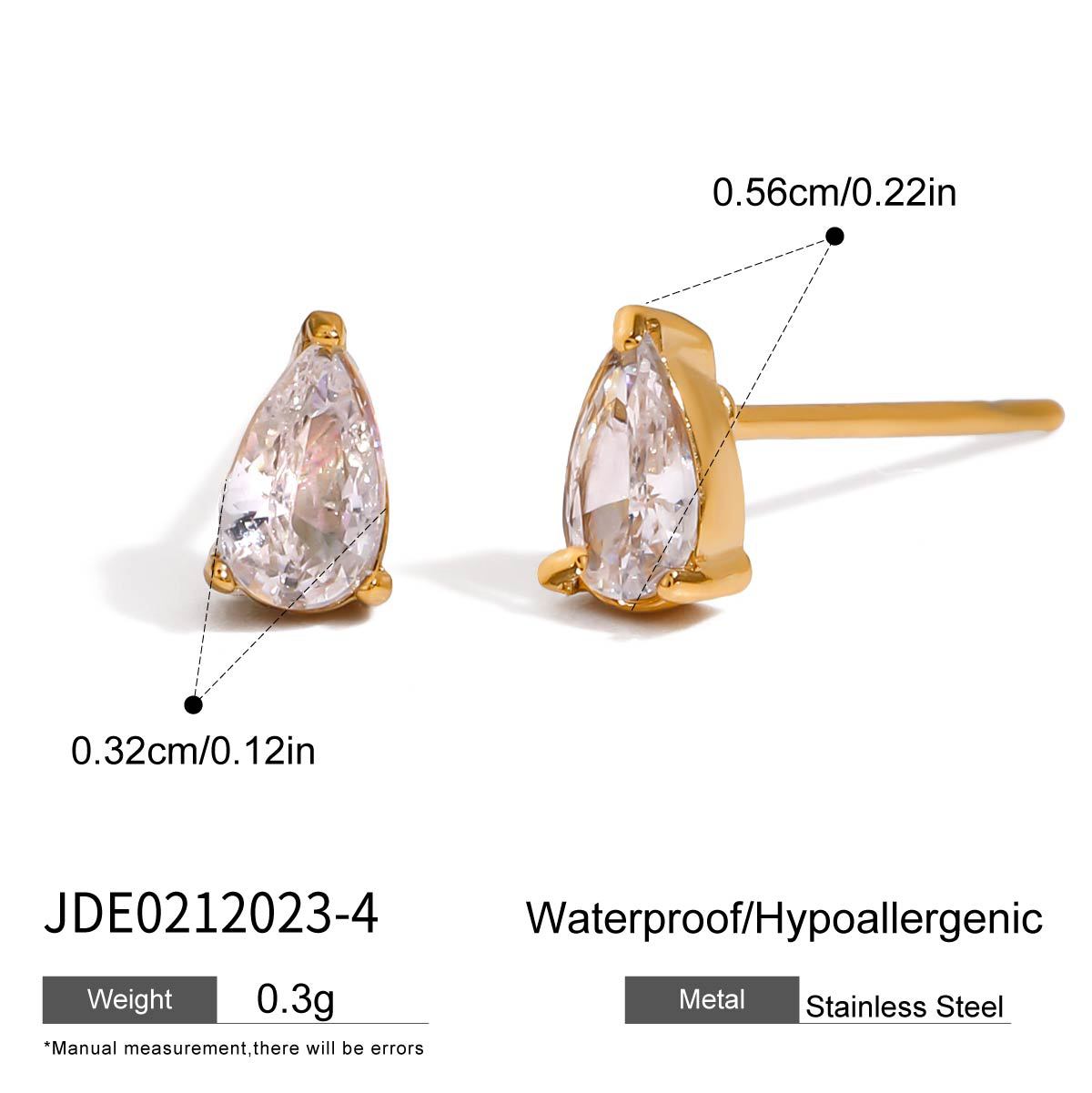 Titanium Steel Zircon Earrings Light Luxury High-end Ear Clips Non-fading Stud Earrings Stainless Steel Jewelry for Women