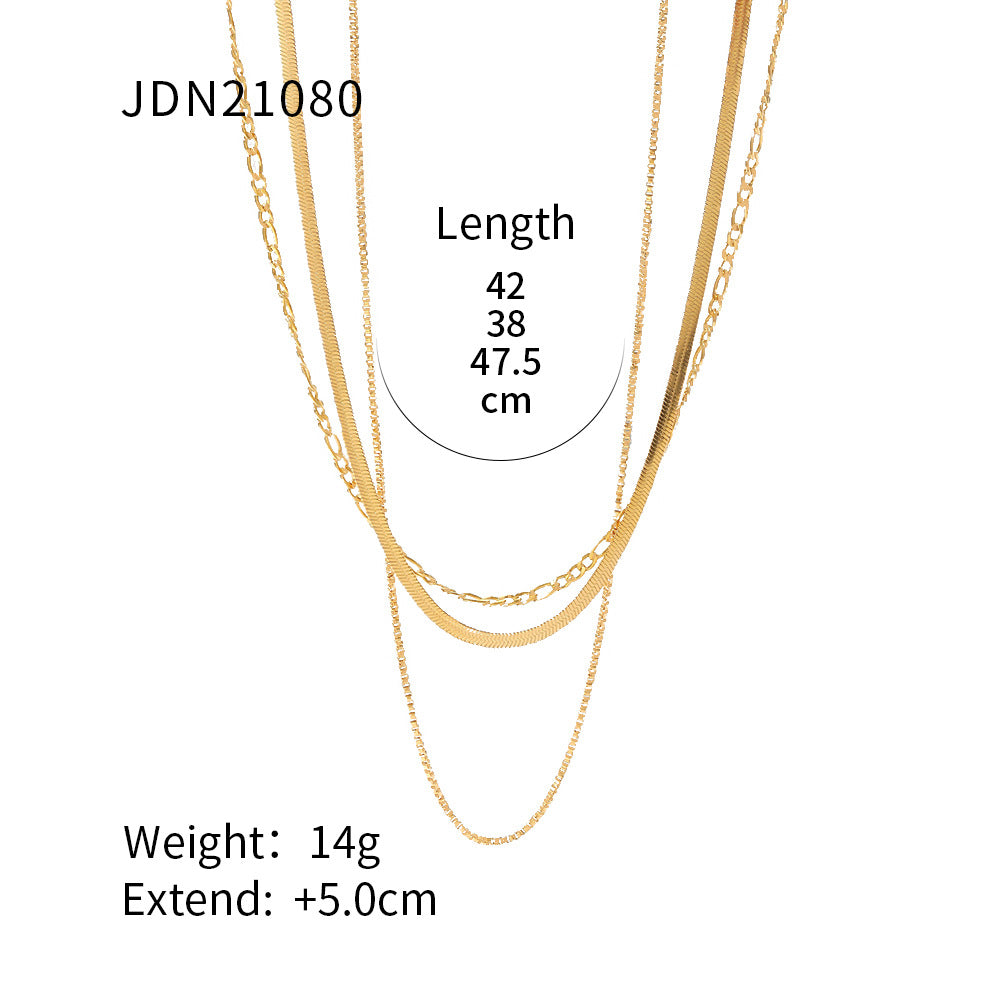 INS Trend Retro Simple Personality High-end Gold-plated Minimalist Multi-layer Necklace for Women Niche Collarbone Chain