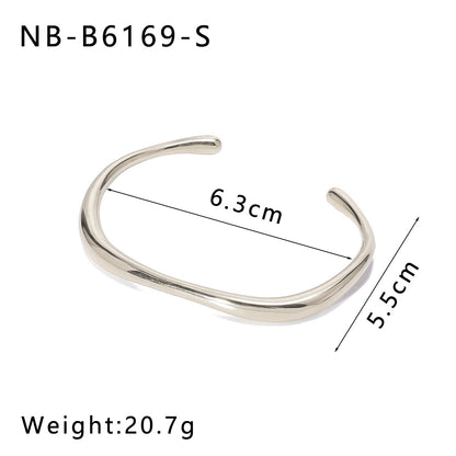 Hot-Selling Zircon Heart-Shaped Quadrilateral Geometric White Zircon Green Zircon Titanium Steel Real Gold Plated Color-Retaining Jewelry Bracelet