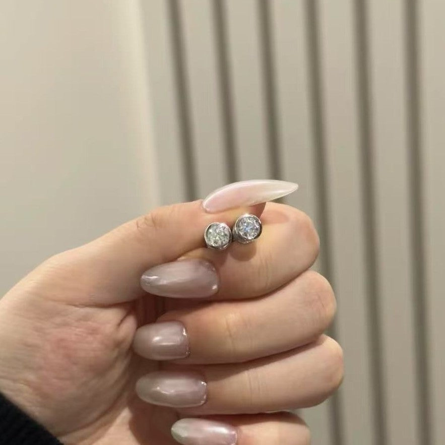 S925 Sterling Silver High Carbon Diamond Bubble Earrings for Women New Niche High-end Elegant