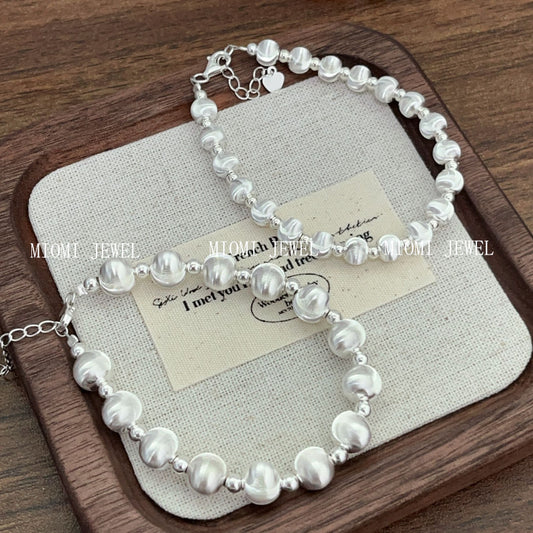 S925 Sterling Silver Cat Eye Lucky Bead Bracelet for Women Korean Version Exquisite Fashionable Unique Design Sense Hand Jewelry