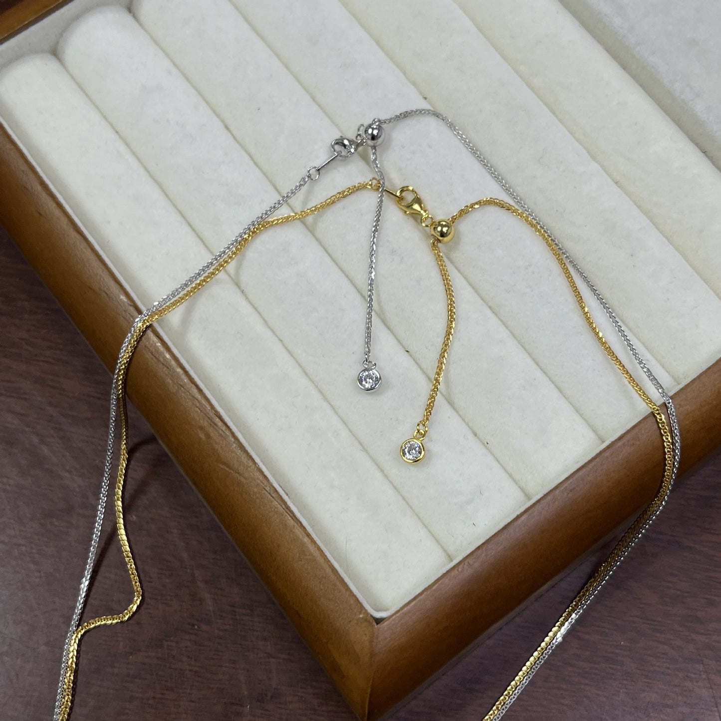 Pure Silver S925 Chopard Chain Adjustable Length Necklace Sweater Chain Versatile