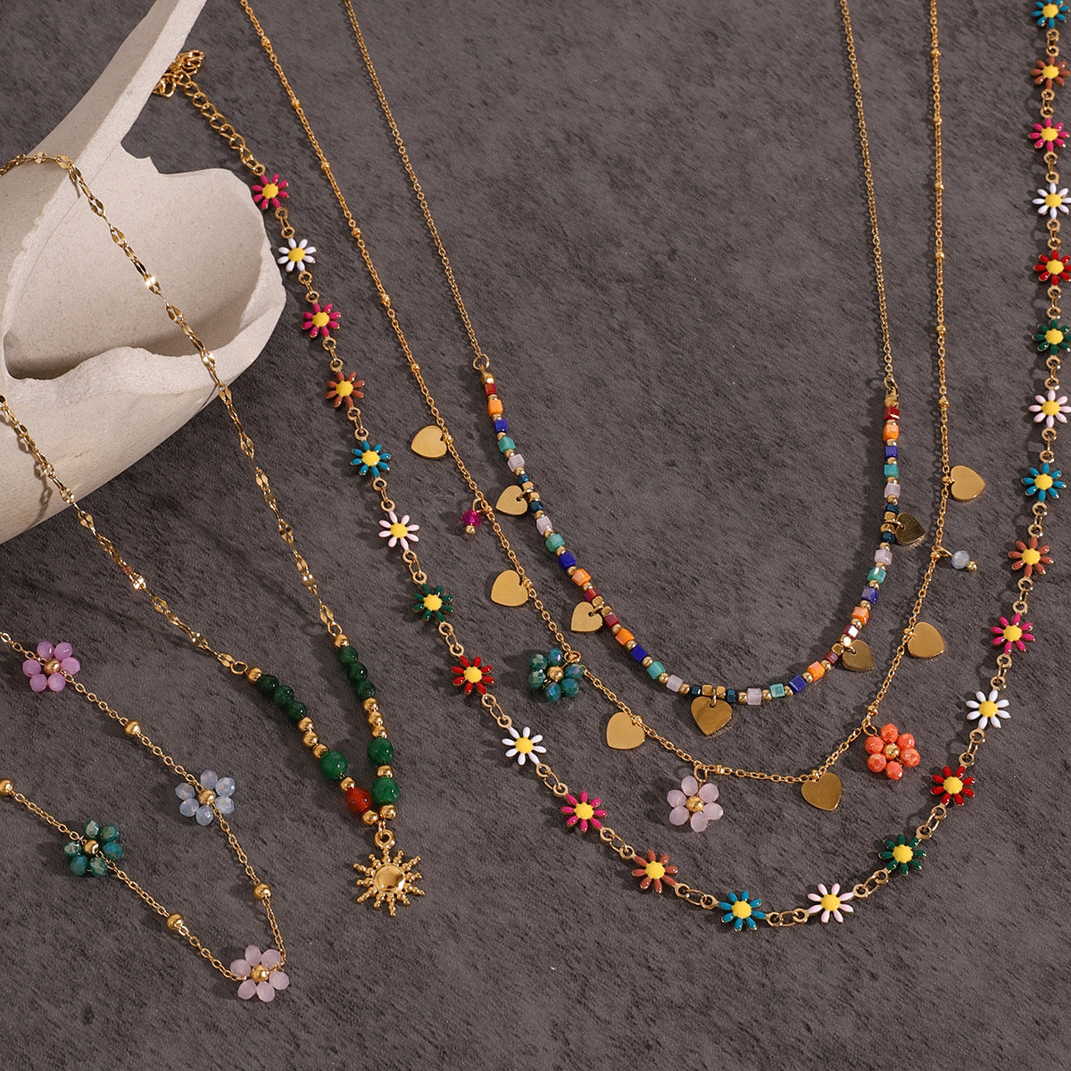 Titanium Steel Necklace Accessories High-end Bohemian Collarbone Chain Vacation Stainless Steel Jewelry