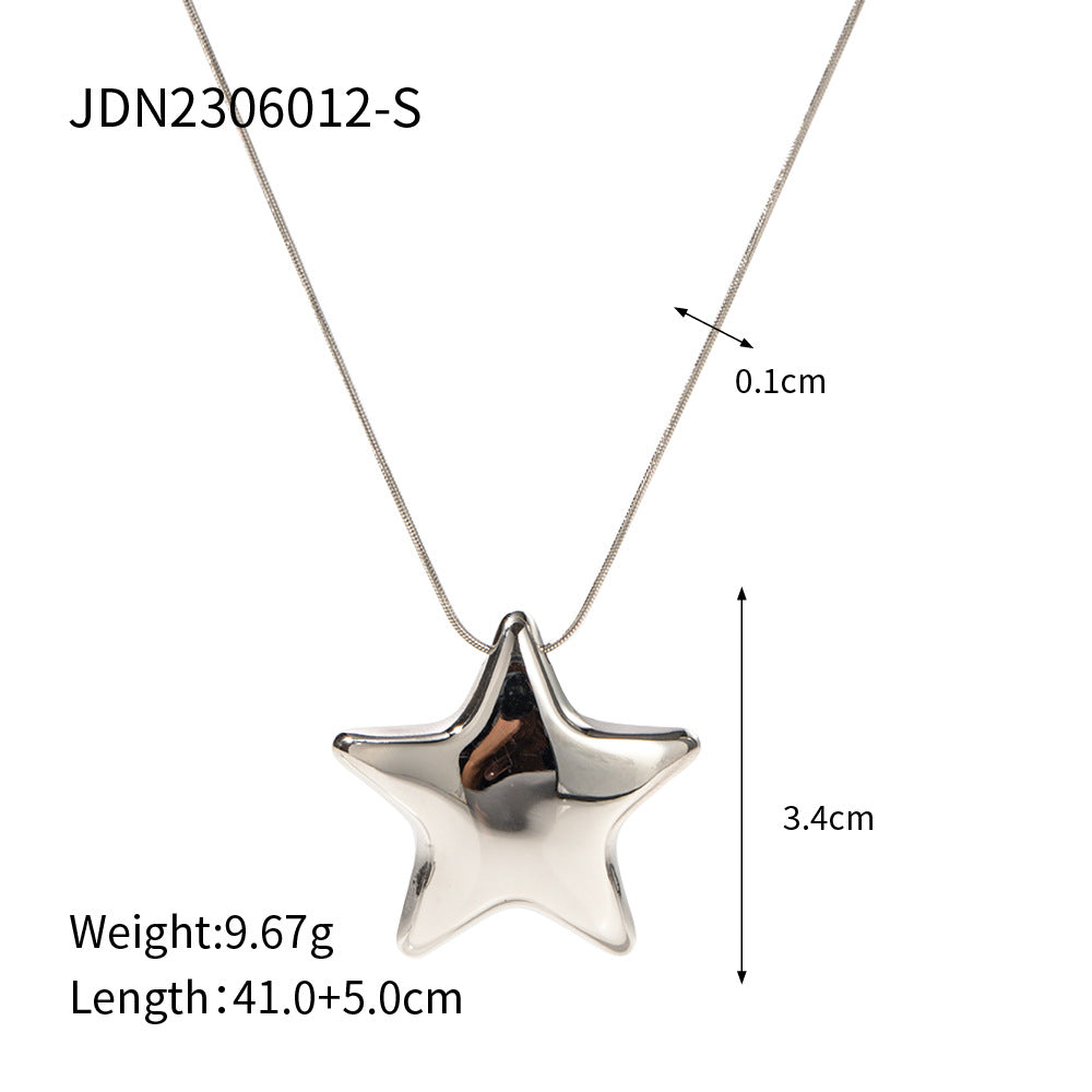 Titanium Steel Sweater Chain Necklace Light Luxury Niche Jewelry Women's High-end Stainless Steel Autumn and Winter Accessories