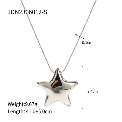 Titanium Steel Sweater Chain Necklace Light Luxury Niche Jewelry Women's High-end Stainless Steel Autumn and Winter Accessories