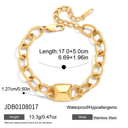 Original Design Titanium Steel Necklace Non-Fading Bracelet Niche Lock Bracelet Stainless Steel Jewelry High-End Feel