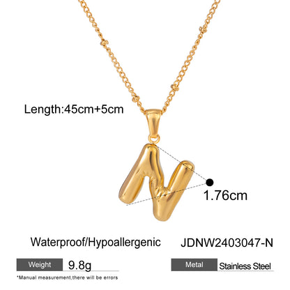 Stainless Steel Letter Necklace Pendant High-End Clavicle Chain Titanium Steel Jewelry Necklace