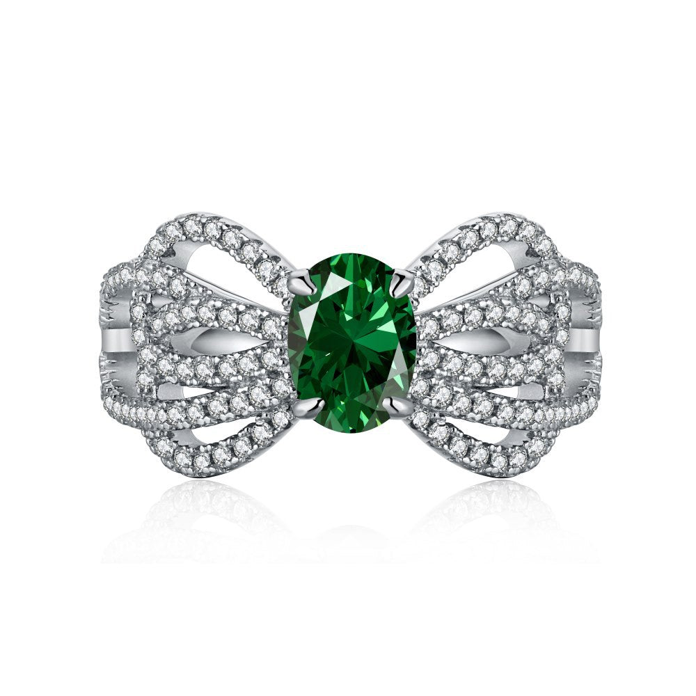 High Carbon Diamond Ring for Women S925 Sterling Silver Zircon Ring Colored Gemstone Ring Wholesale TikTok Cross-Border Live Streaming