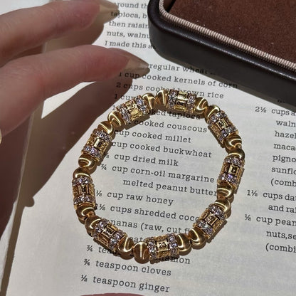 Pure Silver S925 Six-Word Mantra Cat's Eye Bead Elastic Bracelet New Chinese Style National Trend Fashionable Elegant High-End Jewelry