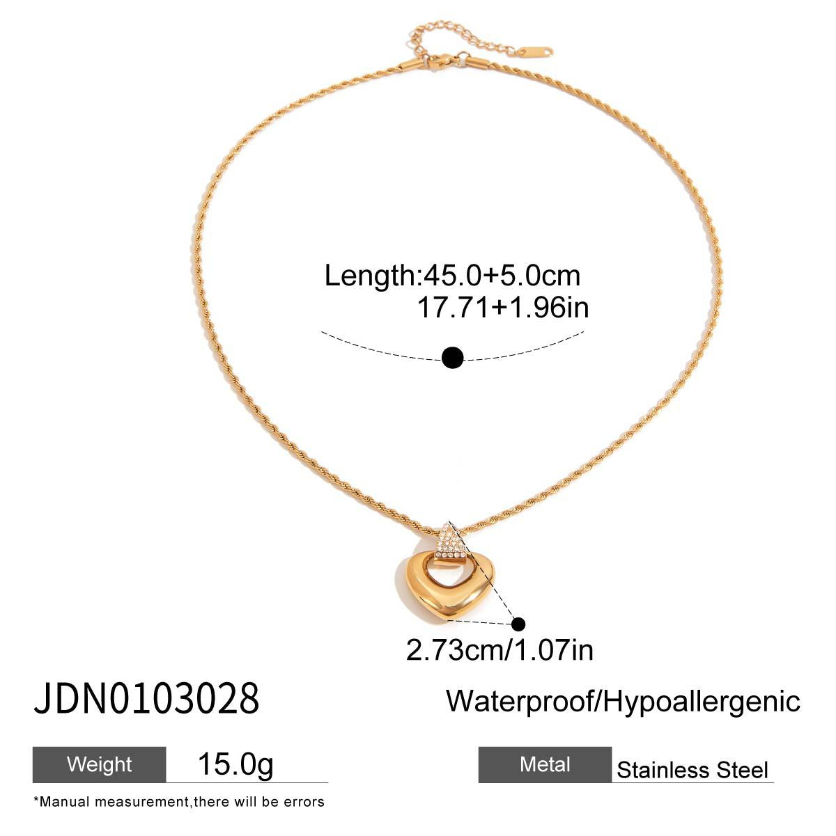 Heart Titanium Steel Necklace Accessories for Women Summer Light Luxury Niche Choker Stainless Steel Jewelry