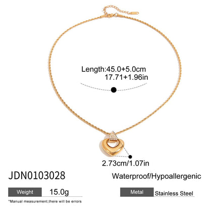 Heart Titanium Steel Necklace Accessories for Women Summer Light Luxury Niche Choker Stainless Steel Jewelry