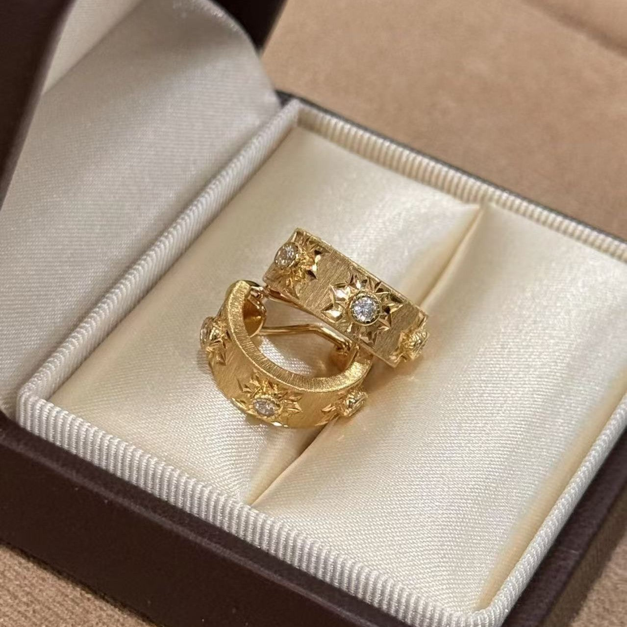 Bujia Style Brushed Craft Earrings Exquisite High-end Vintage Temperament Niche Design Versatile