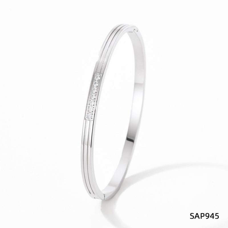 2025 New Stainless Steel Bracelet Hot-Selling Luxury High-End Micro-Paved Zirconia High-Grade Women's Bracelet