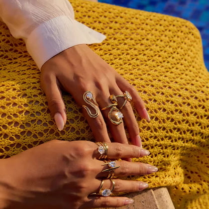 Zircon Ring Titanium Steel Non-Fading Jewelry Hot-Selling Accessories High-End Feel Stainless Steel Rings