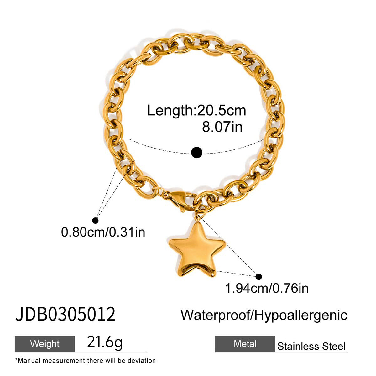 Five-Pointed Star Stainless Steel Necklace Light Luxury Niche Jewelry for Women High-End Titanium Steel Bracelet Accessories