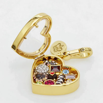 Small Pendant gold diy Glass Box Necklace for Women Heart Zircon Gemstone Small Flower Sun Full Diamond Collarbone Chain