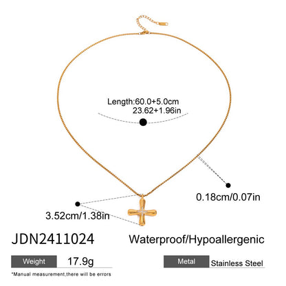 Stainless Steel Cross Necklace Titanium Steel Non-Fading Jewelry Light Luxury High-End Clavicle Chain