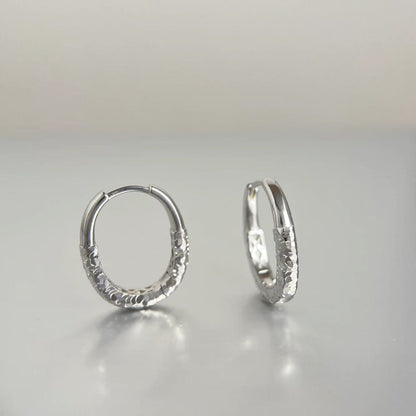 Sterling Silver S925 CNC Craft Ice Chip Big Earrings Simple Niche Light Luxury High-end Versatile Elegant U-shaped Earrings