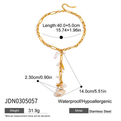 Titanium Steel Cross Long Necklace Light Luxury High-end Y-shaped Chain Stainless Steel Jewelry Sweater Chain