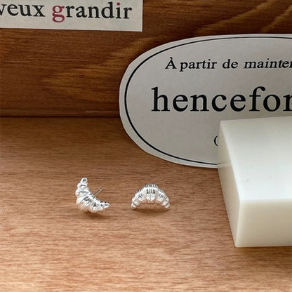 Pure Silver S925 Niche Design Baguette Baguette Alkaline Knot Earrings for Women High-end Bread Series Earrings