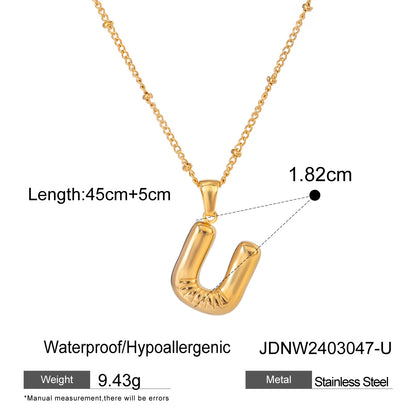 Stainless Steel Letter Necklace Pendant High-End Clavicle Chain Titanium Steel Jewelry Necklace